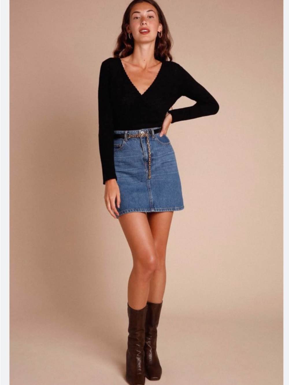 Rouje Blue Denim Mini Skirt